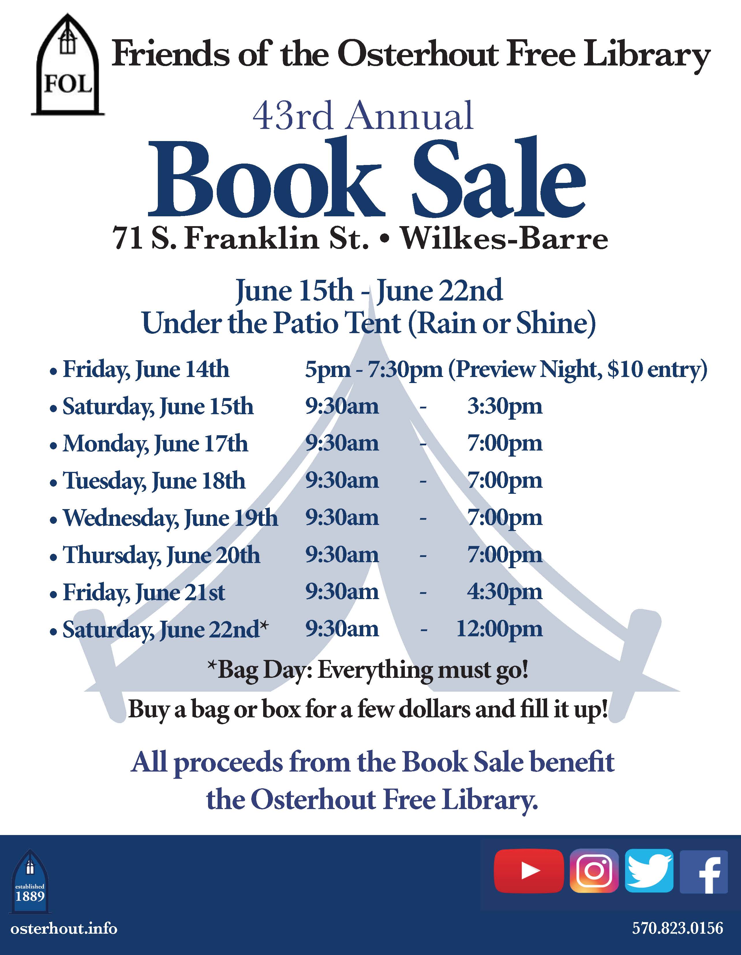 Annual Book Sale Osterhout Free Library